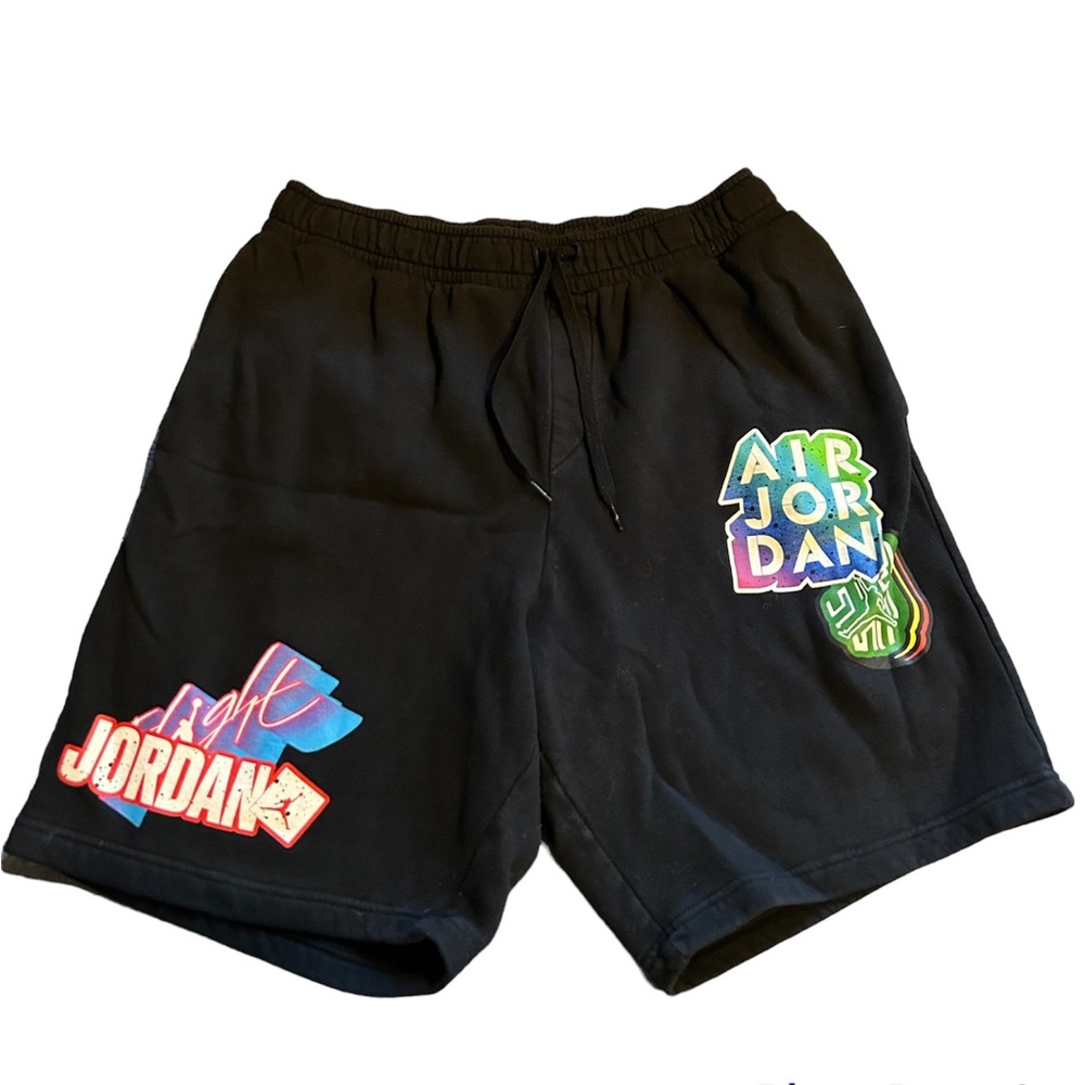 Jordan Mens Jumpman Sticker Fleece Black Quartz Shorts